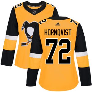 Gorgeous Adidas Penguins #72 Patric Hornqvist Gold Alternate Authentic Women's Stitched NHL Jersey to complete your fan gear collection