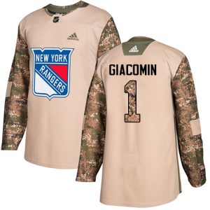 Gorgeous Adidas Rangers #1 Eddie Giacomin Camo Authentic 2017 Veterans Day Stitched NHL Jersey to complete your fan gear collection