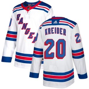 Fantastic Adidas Rangers #20 Chris Kreider White Road Authentic Stitched Youth NHL Jersey for die - hard hockey fans