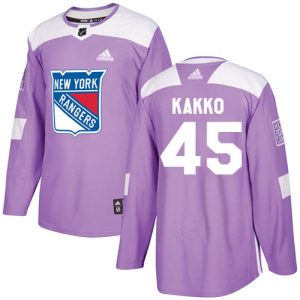 Stunning Adidas Rangers #45 Kappo Kakko Purple Authentic Fights Cancer Stitched NHL Jersey to show your team spirit