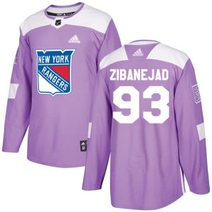 Gorgeous Adidas Rangers #93 Mika Zibanejad Purple Authentic Fights Cancer Stitched Youth NHL Jersey to complete your fan gear collection