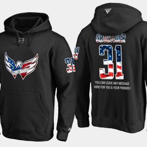 Stunning Capitals #31 Philipp Grubauer NHL Banner Wave Usa Flag Black Hoodie a must - have for collectors