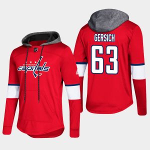 Stylish Capitals #63 Shane Gersich Red 2018 Pullover Platinum Hoodie to complete your fan gear collection