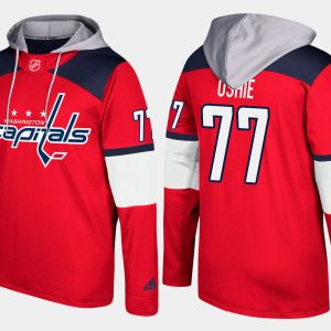 Stylish Capitals #77 T.J. Oshie Red Name And Number Hoodie to show your team spirit
