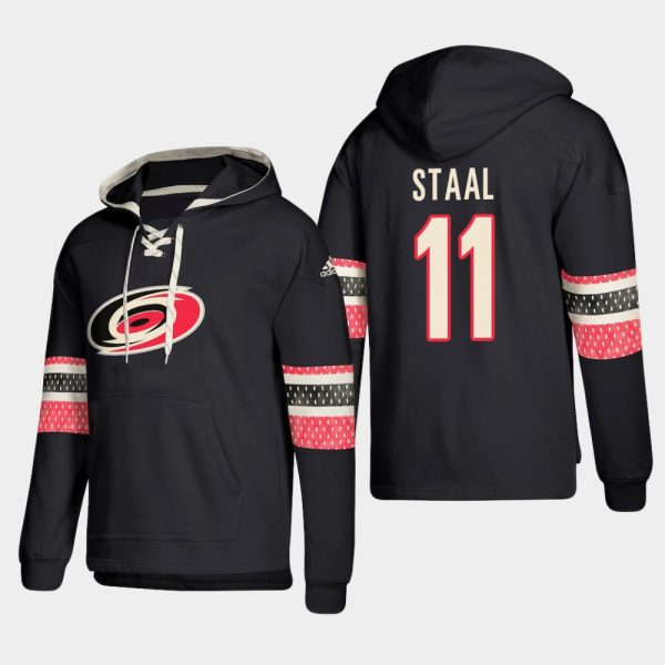 Stunning Carolina Hurricanes #11 Jordan Staal Black adidas Lace Up Pullover Hoodie a must - have for collectors