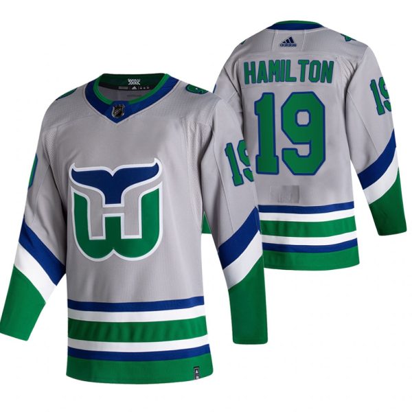 Fantastic Carolina Hurricanes #19 Dougie Hamilton Grey Men's Adidas 2020 21 Reverse Retro Alternate NHL Jersey to complete your fan gear collection