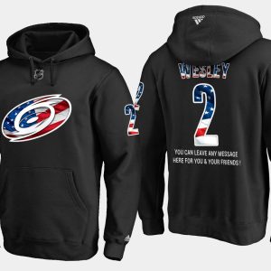Unique Hurricanes #2 Glen Wesley NHL Banner Wave Usa Flag Black Hoodie for ultimate sports enthusiasts