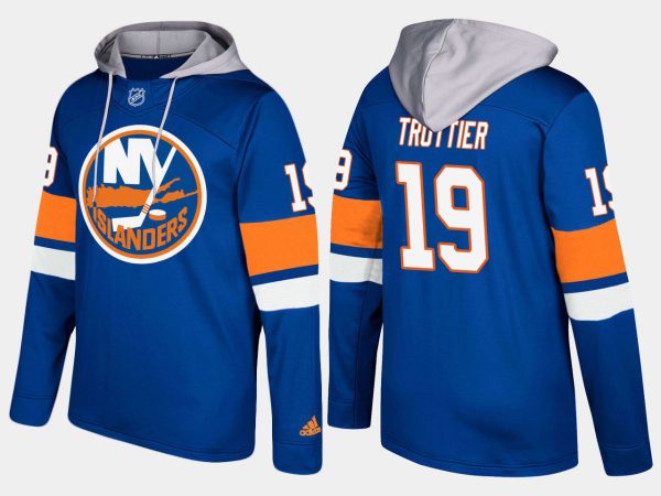 Gorgeous Islanders #19 Bryan Trottier Blue Name And Number Hoodie a must - have for collectors