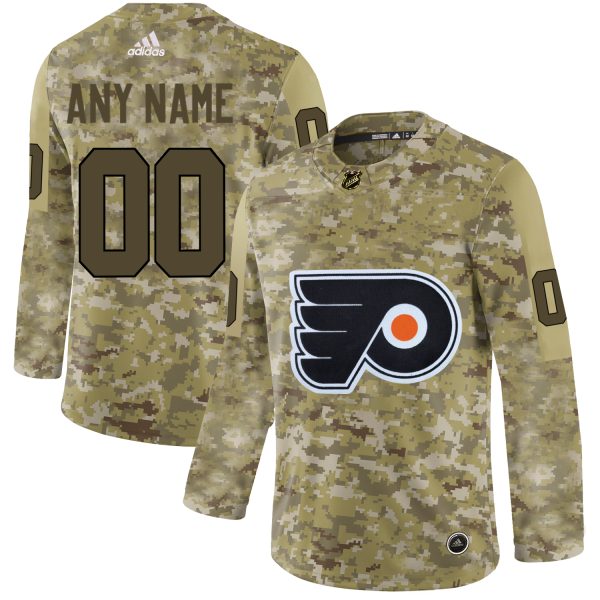 Stylish Men's Adidas Flyers Personalized Camo Authentic NHL Jersey for die - hard hockey fans