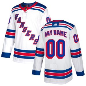 Impressive Men's Adidas Rangers Personalized Authentic White Road NHL Jersey for ultimate sports enthusiasts
