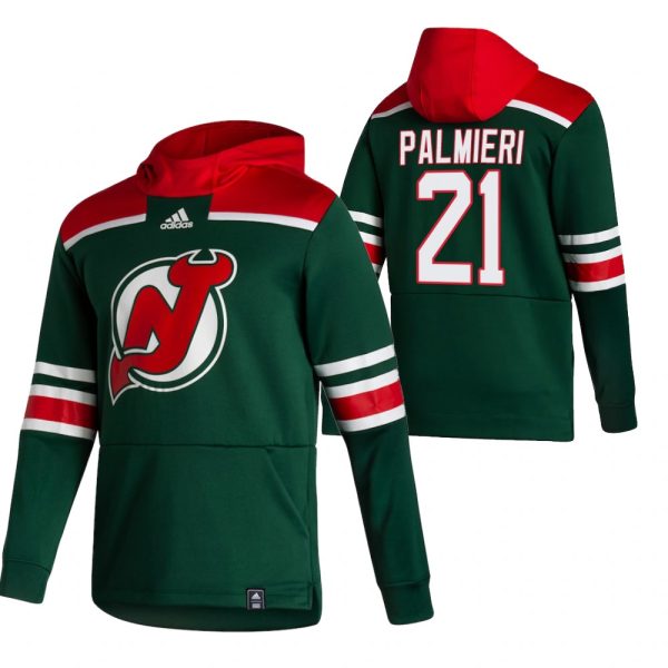 Amazing New Jersey Devils #21 Kyle Palmieri Adidas Reverse Retro Pullover Hoodie Green a must - have for collectors