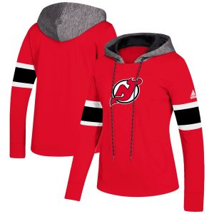 Impressive New Jersey Devils adidas Women's Crewdie Pullover Hoodie Red for ultimate sports enthusiasts