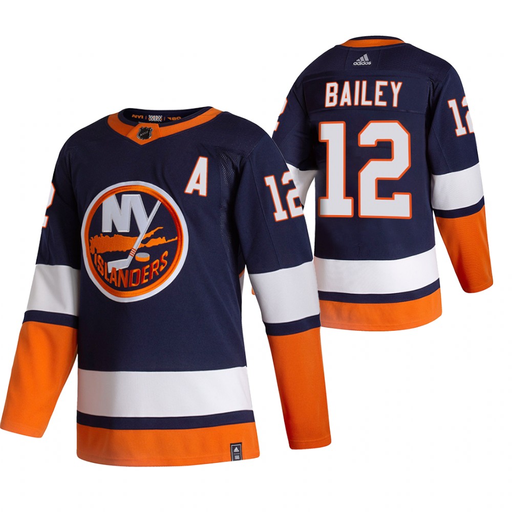 Amazing New York Islanders #12 Josh Bailey Navy Blue Men's Adidas 2020 21 Reverse Retro Alternate NHL Jersey to show your team spirit