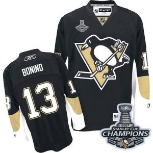 Stylish Penguins #13 Nick Bonino Black Home 2017 Stanley Cup Finals Champions Stitched NHL Jersey to show your team spirit