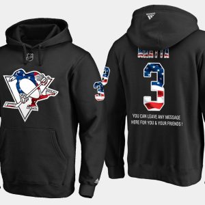 Sleek Penguins #3 Olli Maatta NHL Banner Wave Usa Flag Black Hoodie a must - have for collectors