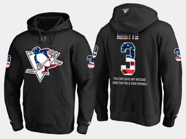 Sleek Penguins #3 Olli Maatta NHL Banner Wave Usa Flag Black Hoodie a must - have for collectors