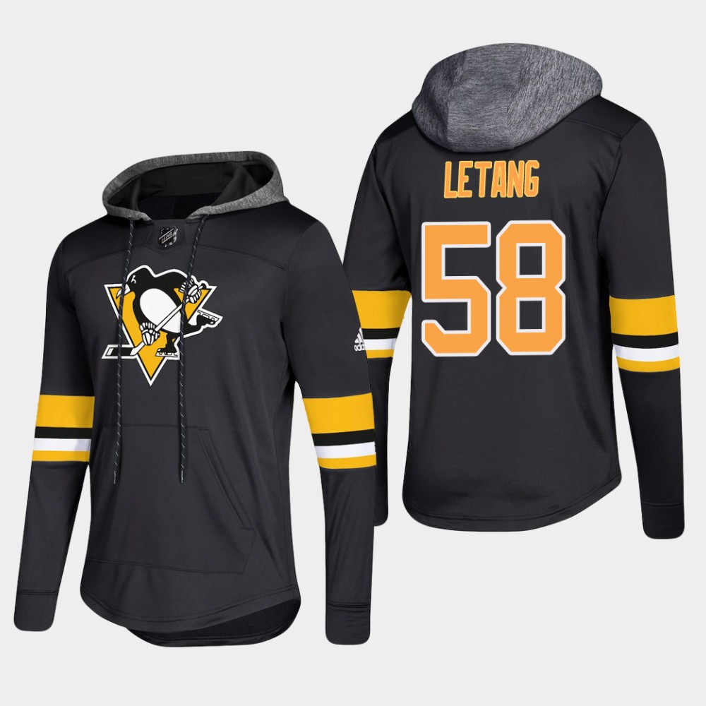 Impressive Penguins #58 Kris Letang Black 2018 Pullover Platinum Hoodie to complete your fan gear collection