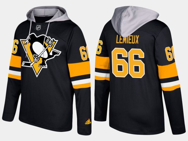Amazing Penguins #66 Mario Lemieux Black Name And Number Hoodie a must - have for collectors