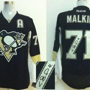 Gorgeous Penguins #71 Evgeni Malkin Black Autographed Stitched NHL Jersey for ultimate sports enthusiasts