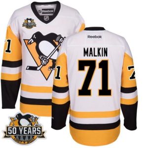 Amazing Penguins #71 Evgeni Malkin White/Black CCM Throwback 50th Anniversary Stitched NHL Jersey for ultimate sports enthusiasts