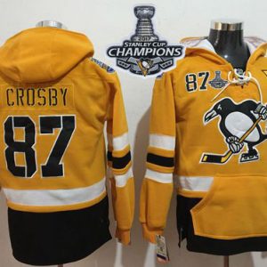 Amazing Penguins #87 Sidney Crosby Gold Sawyer Hooded Sweatshirt 2017 Stadium Series Stanley Cup Finals Champions Stitched NHL Jersey for die - hard hockey fans