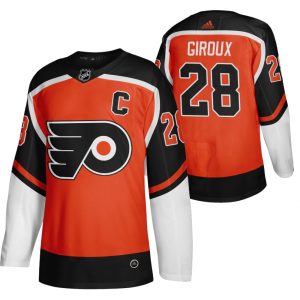 Sleek Philadelphia Flyers #28 Claude Giroux Orange Men's Adidas 2020 21 Reverse Retro Alternate NHL Jersey to stand out at the arena