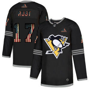 Amazing Pittsburgh Penguins #17 Bryan Rust Adidas Men's Black USA Flag Limited NHL Jersey perfect for game days