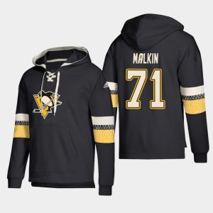 Fantastic Pittsburgh Penguins #71 Evgeni Malkin Black adidas Lace Up Pullover Hoodie to show your team spirit