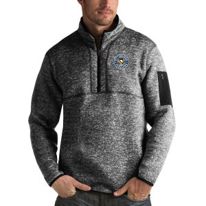Impressive Pittsburgh Penguins Antigua Fortune Quarter Zip Pullover Jacket Charcoal for ultimate sports enthusiasts