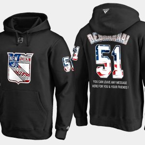 Unique Rangers #51 David Desharnais NHL Banner Wave Usa Flag Black Hoodie to show your team spirit