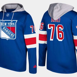 Impressive Rangers #76 Brady Skjei Blue Name And Number Hoodie perfect for game days