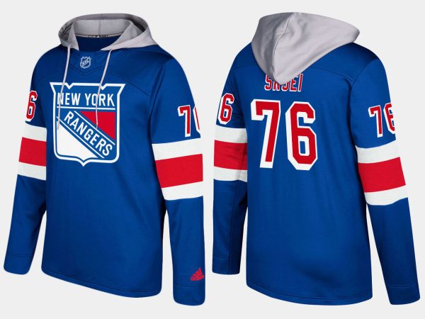 Impressive Rangers #76 Brady Skjei Blue Name And Number Hoodie perfect for game days