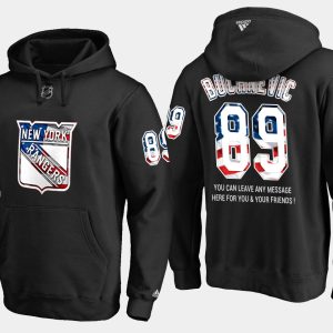 Unique Rangers #89 Pavel Buchnevich NHL Banner Wave Usa Flag Black Hoodie to stand out at the arena