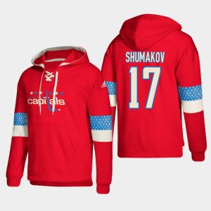 Gorgeous Washington Capitals #17 Sergei Shumakov Red adidas Lace Up Pullover Hoodie to stand out at the arena
