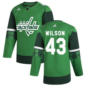 Gorgeous Washington Capitals #43 Tom Wilson Men's Adidas 2020 St. Patrick's Day Stitched NHL Jersey Green for die - hard hockey fans