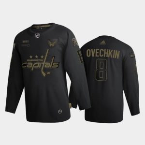 Amazing Washington Capitals #8 Alexander Ovechkin Adidas 2020 Veterans Day Authentic NHL Jersey Black to show your team spirit