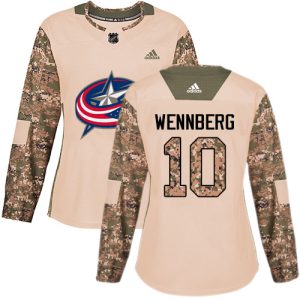 Stunning Adidas Blue Jackets #10 Alexander Wennberg Camo Authentic 2017 Veterans Day Women's Stitched NHL Jersey for die - hard hockey fans