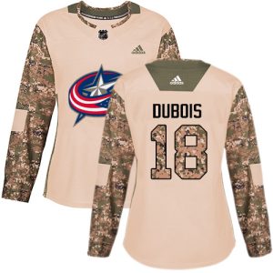 Unique Adidas Blue Jackets #18 Pierre Luc Dubois Camo Authentic 2017 Veterans Day Women's Stitched NHL Jersey to complete your fan gear collection