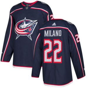 Sleek Adidas Blue Jackets #22 Sonny Milano Navy Blue Home Authentic Stitched Youth NHL Jersey to show your team spirit