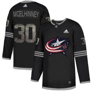 Gorgeous Adidas Blue Jackets #30 Curtis McElhinney Black Authentic Classic Stitched NHL Jersey to stand out at the arena