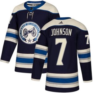 Amazing Adidas Blue Jackets #7 Jack Johnson Navy Blue Alternate Authentic Stitched NHL Jersey a must - have for collectors