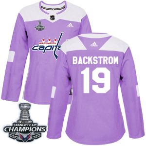 Gorgeous Adidas Capitals #19 Nicklas Backstrom Purple Authentic Fights Cancer Stanley Cup Final Champions Women's Stitched NHL Jersey perfect for game days
