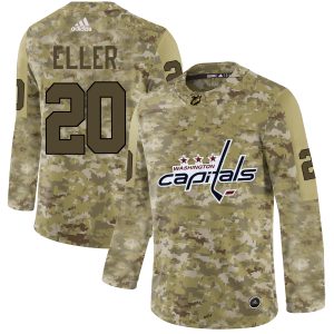 Impressive Adidas Capitals #20 Lars Eller Camo Authentic Stitched NHL Jersey perfect for game days