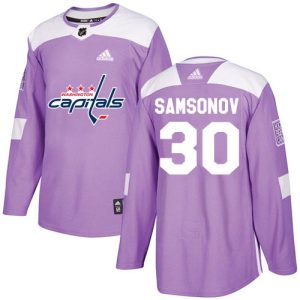 Impressive Adidas Capitals #30 Ilya Samsonov Purple Authentic Fights Cancer Stitched Youth NHL Jersey to stand out at the arena