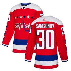 Amazing Adidas Capitals #30 Ilya Samsonov Red Alternate Authentic Stitched NHL Jersey a must - have for collectors