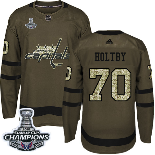 Impressive Adidas Capitals #70 Braden Holtby Green Salute to Service Stanley Cup Final Champions Stitched NHL Jersey a must - have for collectors