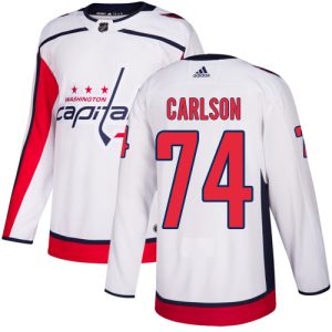 Amazing Adidas Capitals #74 John Carlson White Road Authentic Stitched NHL Jersey perfect for game days