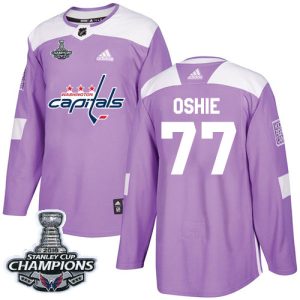 Stylish Adidas Capitals #77 T.J. Oshie Purple Authentic Fights Cancer Stanley Cup Final Champions Stitched NHL Jersey to complete your fan gear collection