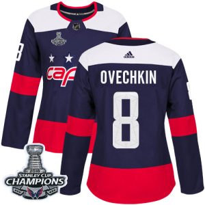 Unique Adidas Capitals #8 Alex Ovechkin Navy Authentic 2018 Stadium Series Stanley Cup Final Champions Women's Stitched NHL Jersey perfect for game days