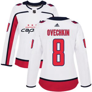 Gorgeous Adidas Capitals #8 Alex Ovechkin White Road Authentic Women's Stitched NHL Jersey to complete your fan gear collection